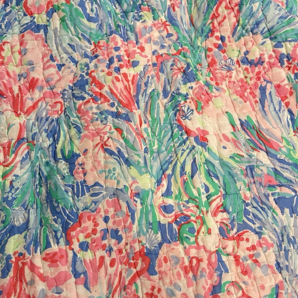 POTTERY BARN Lilly Pulitzer FAN SEA PANTS Full/ Queen Quilt Comforter 108x92 - Picture 5 of 16